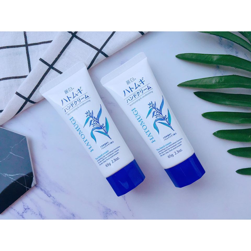 Sữa dưỡng da tay mềm mại sáng màu không nhờn dính Hatomugi 65g tặng túi thun cột tóc