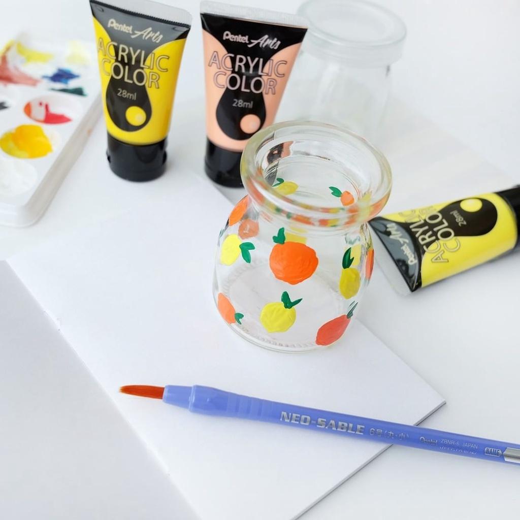 Bộ 12 Tuýp Màu Vẽ Acrylic Pentel WA2-6E| Vẽ Trên Mọi Chất Liệu 28ml| Chất Liệu An Toàn Cho Sức Khỏe