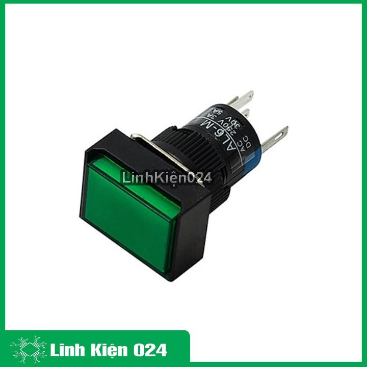 Nút Nhấn Đề Chữ Nhật 24VDC LA16J-11D Nhấn Nhả Có Đèn