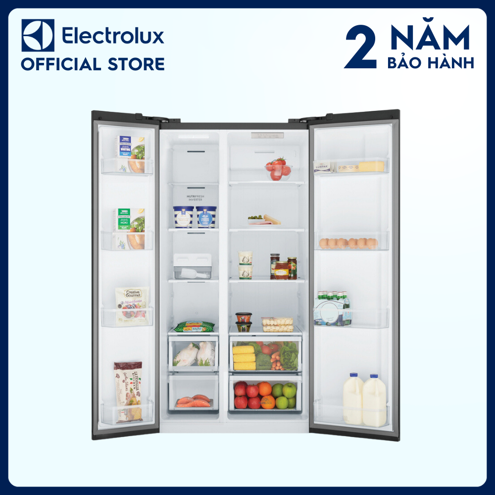 Tủ lạnh Electrolux Inverter Side by side 624 lít - ESE6600A-BVN - Thực phẩm tươi ngon lâu hơn, cấp đông nhanh chóng, khử mùi diệt khuẩn, tiết kiệm điện tối đa