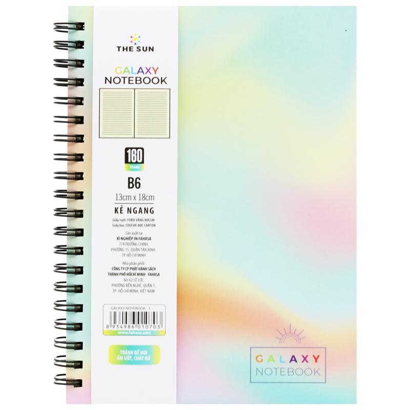 Sổ Lò Xo Bìa Cứng Galaxy B6 - Kẻ Ngang - 160 Trang 80gsm - The Sun 01