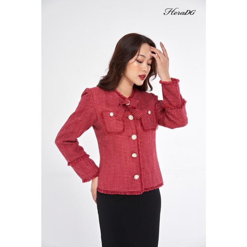 Áo khoác dạ nữ TWEED cổ nơ HeraDG - WKH20012