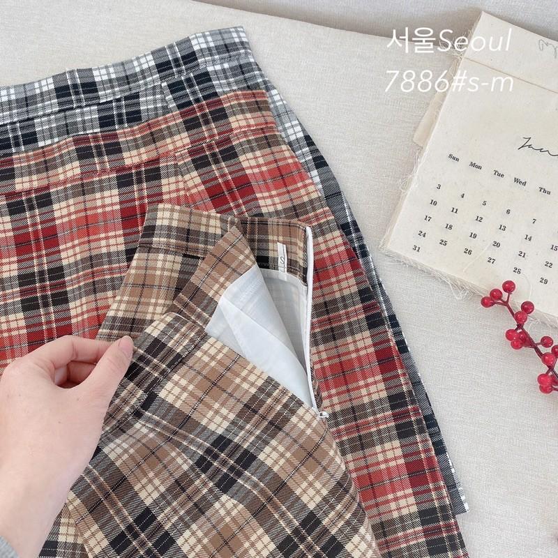 chân váy kẻ chữ A mã 7886