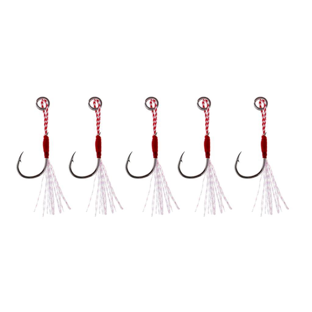 Pack of 5 Hi-carbon Assist Hook Fishing Jig Hook Live Baits Hooks Fishhook 13# 15# 17#