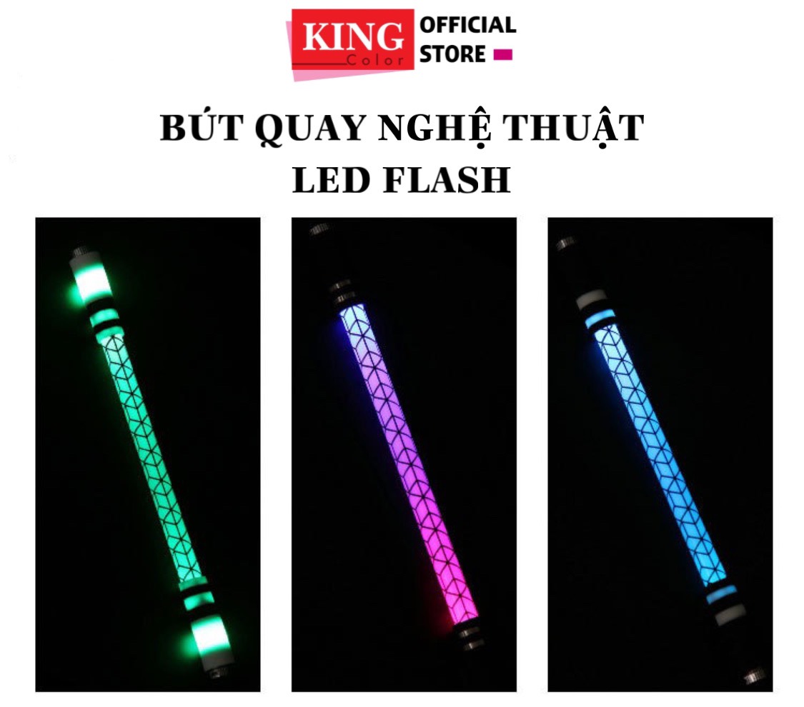 Bút quay có đèn led flash giải nén ngón tay chống trượt trò chơi nghệ thuật giải trí học sinh, sinh viên Spinning