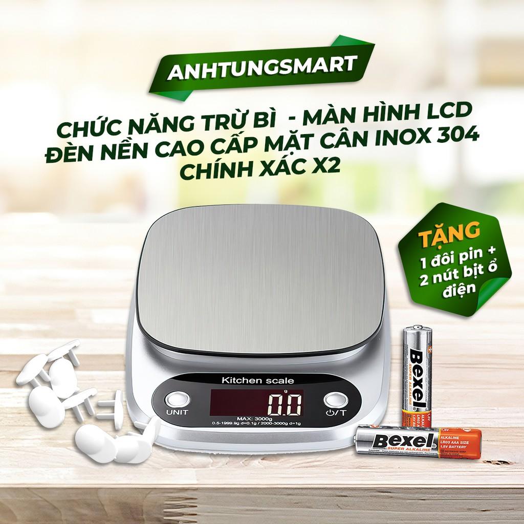 Cân tiểu ly điện tử siêu chính xác High Precision dải cân 3kg - 0.1g, cân điện tử mini - BH 1 tháng