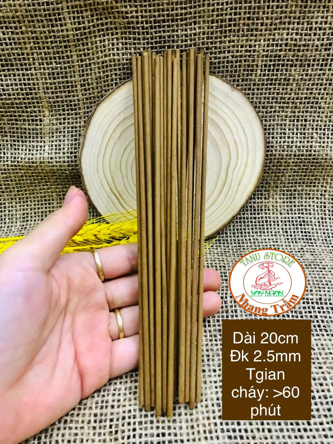 NHANG CÂY TRẦM QUẾ 20CM- THƠM ẤM ÁP LAN TỎA RẤT DỄ CHỊU- THANH LỌC KHÔNG KHÍ