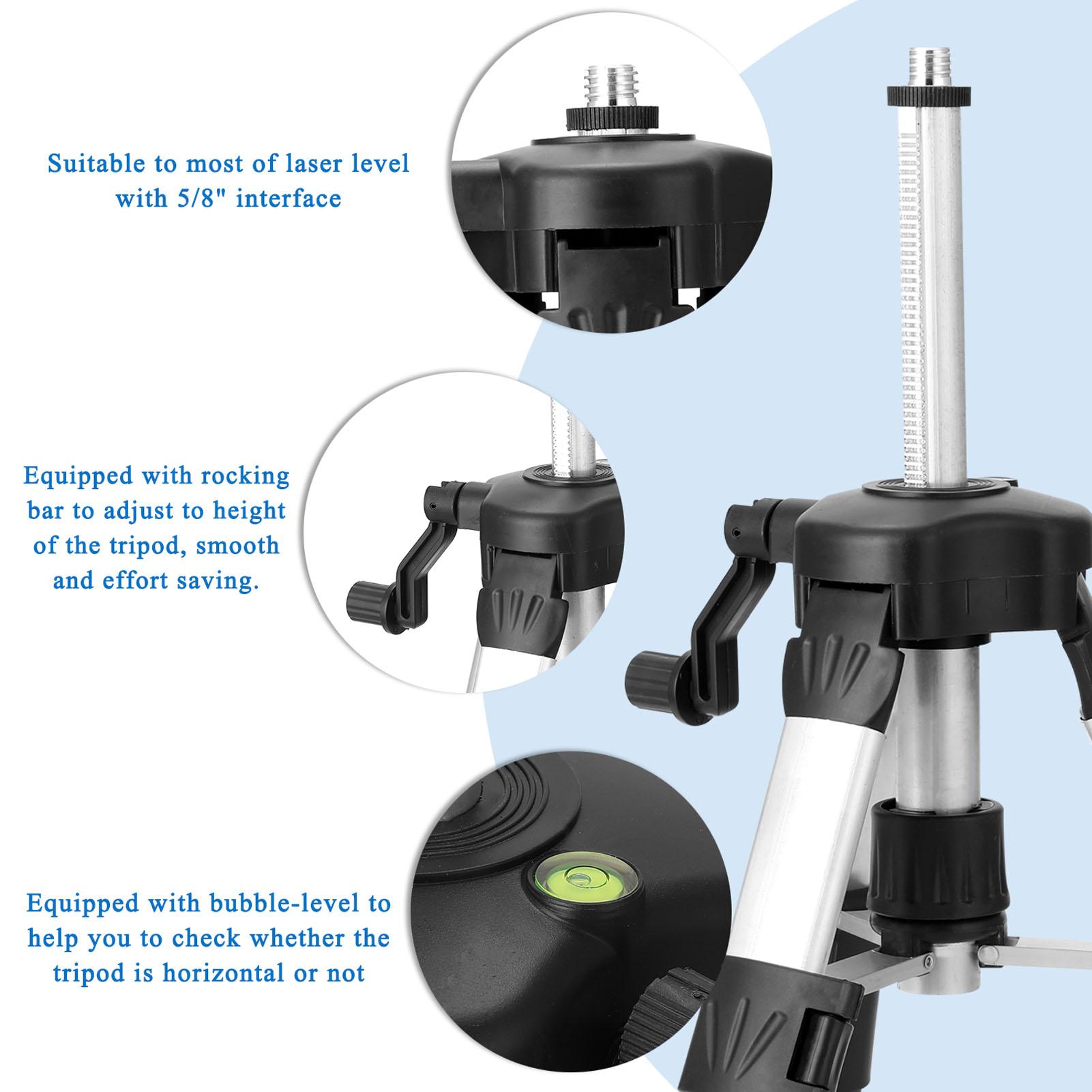 0.45M 3 Heights Adjustable Aluminum Alloy Extension Bar Tripod Stand For Laser Level with Bubble-level