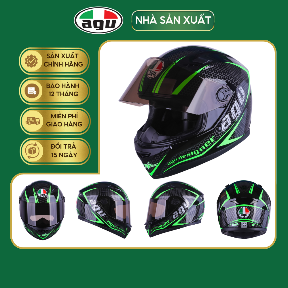 Mũ Bảo Hiểm Fullface AGU A138 Tem A13 - Tặng Túi Vải - Hàng Chính Hãng Bảo Hành 12 Tháng - Sản Phẩm Thời Trang Và Cao Cấp