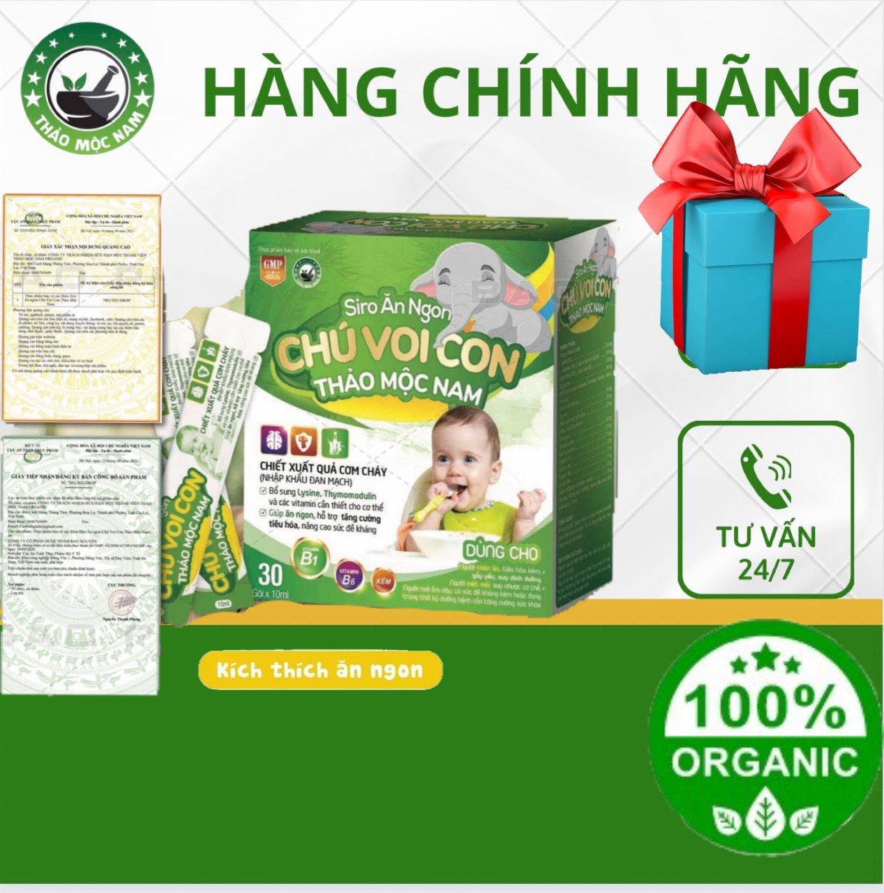 SIRO Chú voi con thảo mộc nam. Giải pháp cho trẻ biếng ăn chậm lớn hấp thu kém và suy dinh dưỡng cho bé yêu.