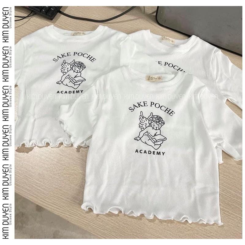 Áo Croptop Thiên Thần Chất Thun Bozip Cotton Co Giãn Tốt Mền Mịn Không Xù
