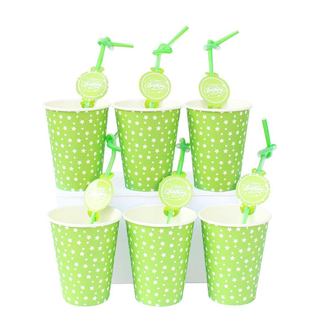 Set 6 cái Ly Giấy Chủ Đề Màu Trơn