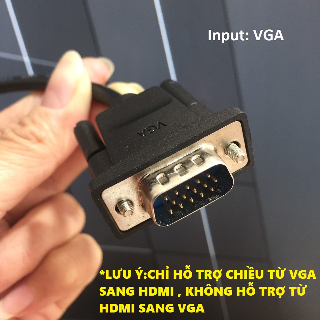 [ VGA Male ra HDMI Female ] Đầu chuyển đổi tín hiệu VGA ra HDMI Vention ACNB - Hàng chính hãng