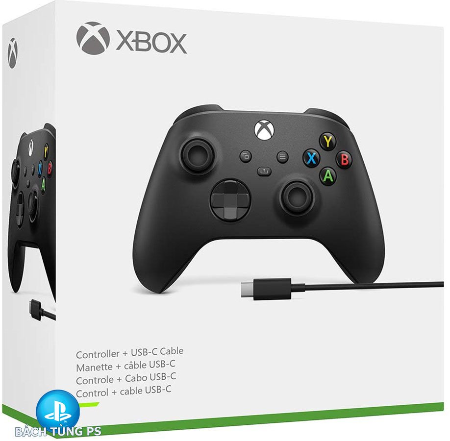 Tay Cầm Wireless Controller Xbox Series X Carbon Black USB C Cable -Hàng nhập khẩu