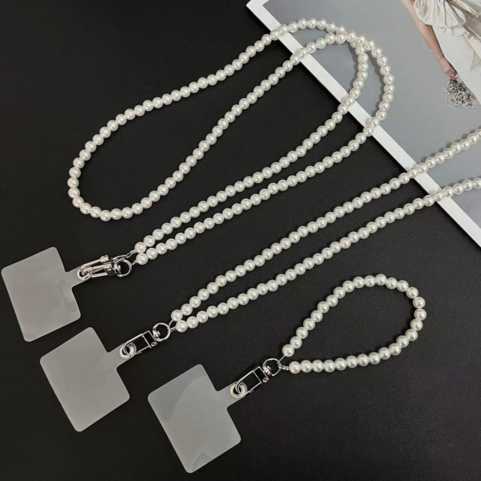 Beaded Phone Chain with Phone Gasket Cute Detachable Phone Lanyard for Women