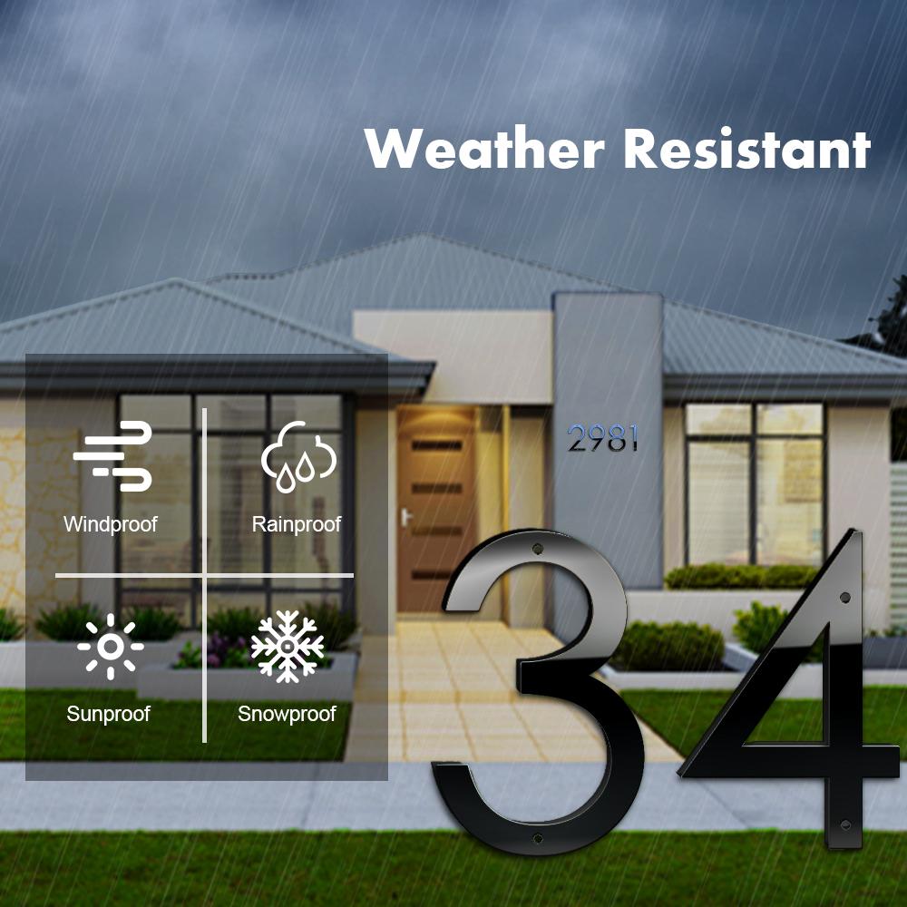 Số nhà bằng thép không gỉ- 5 inch-chống chịu thời tiết 3D- làm số nhà ngoài trời hiện đại- Số 8