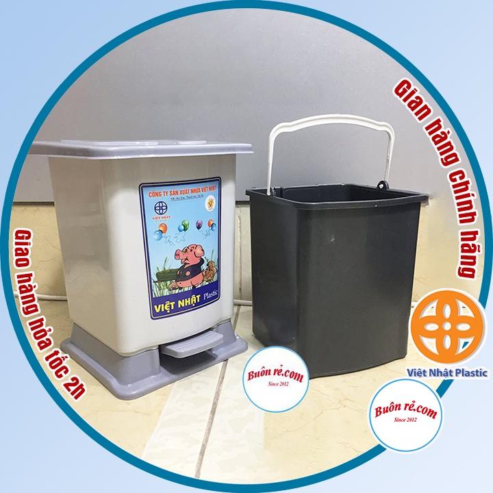 Thùng rác bật nắp Size Nhỏ Nhựa Việt Nhật, Thùng đựng rác văn phòng, phòng bếp có nắp đậy – 01251