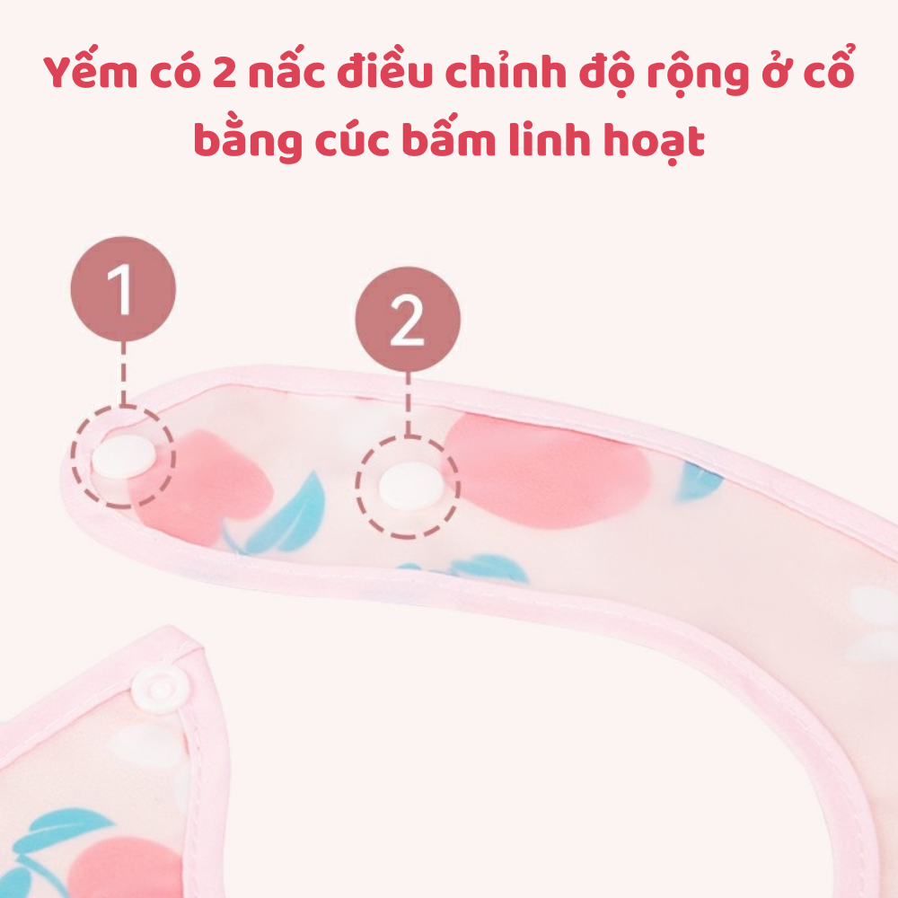 Yếm Ăn Dặm - Yếm Dãi Cho Bé Chống Nước Có Máng Hứng Thực Ăn Hàng Đẹp CMYEM001