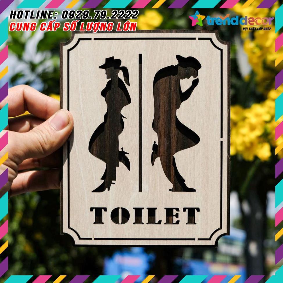 Bảng gỗ Restroom sử dụng cho toilet nam nữ