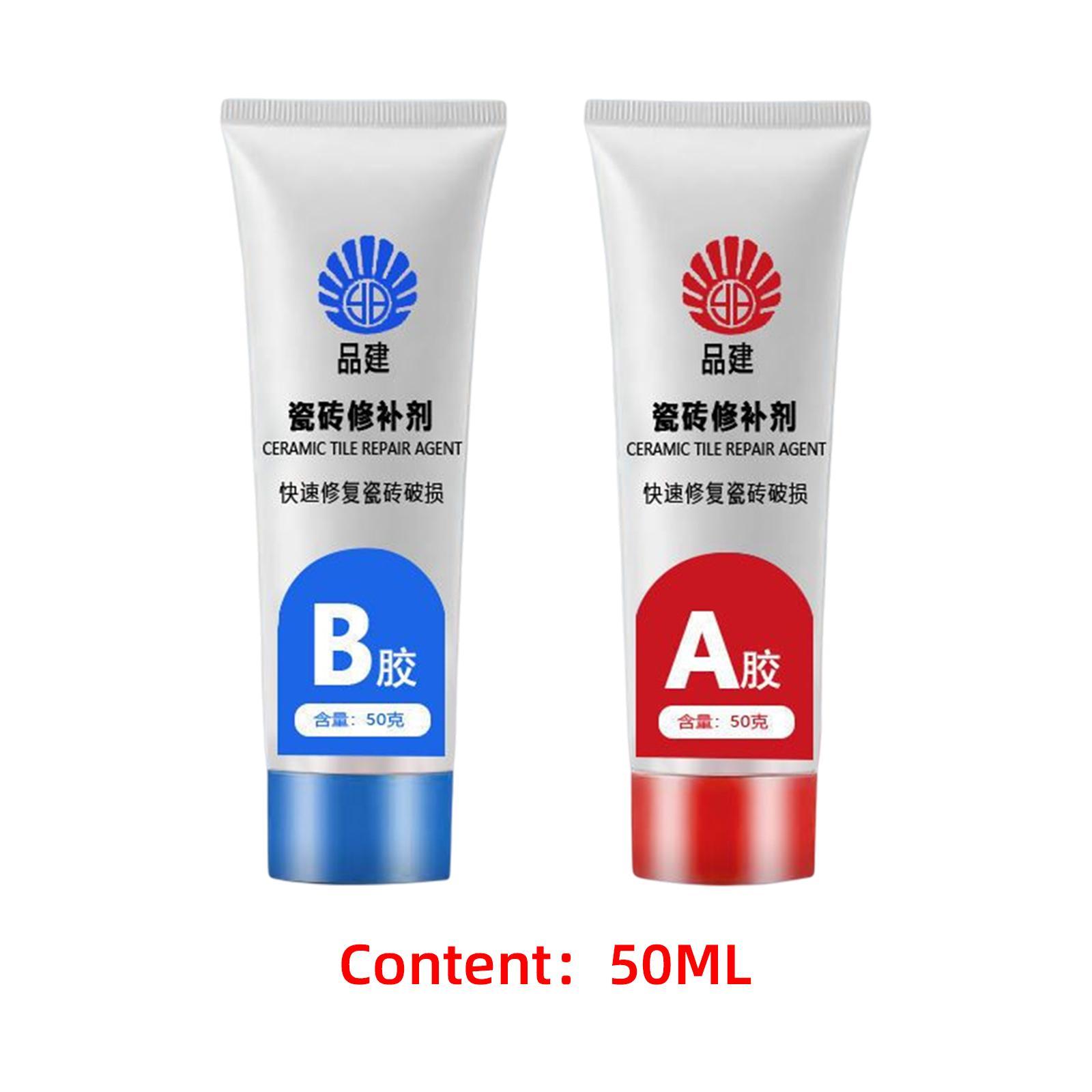 2x Tile Repair Agent Tub Repair Fix Hole Ceramic Repair Paste for Bathtub Toilet Shower