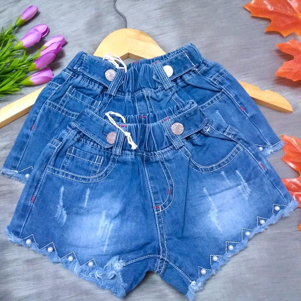 Quần Short Jean Bé Gái Đính Ngọc siêu sang