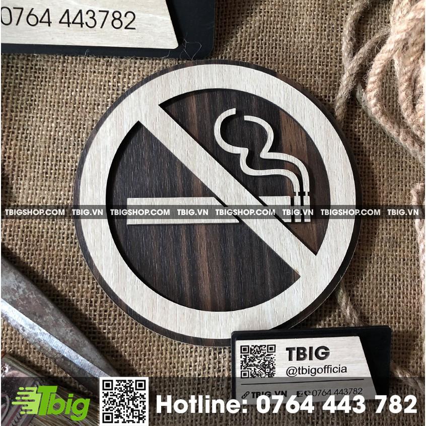 Bảng cấm thuốc (no smoking) gỗ mặt veneer