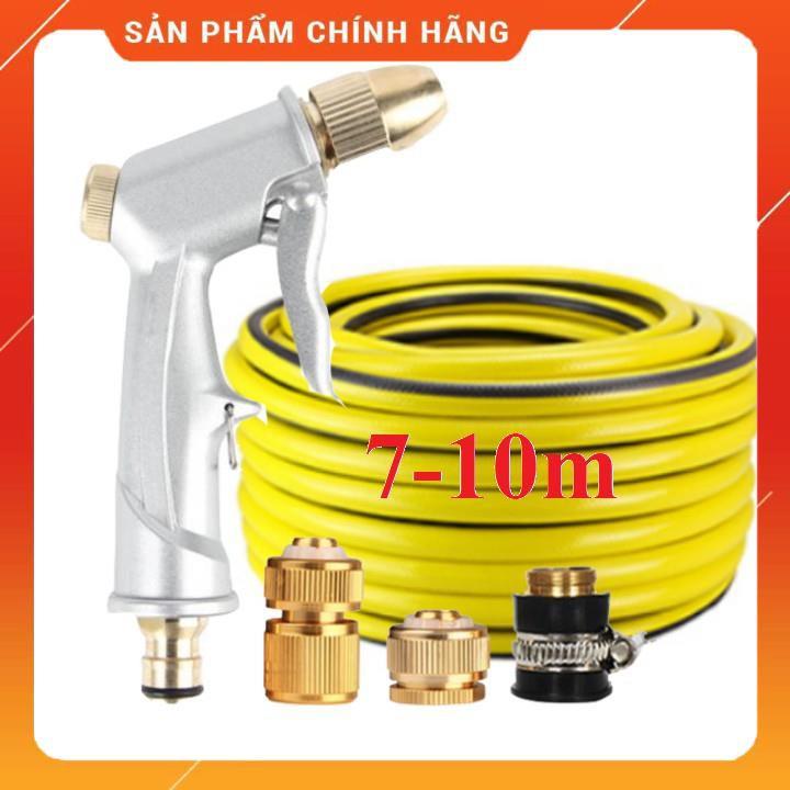 Vòi Xịt Rửa Xe️ Bộ dây vòi xịt nước rửa xe, tưới cây , tăng áp 3 lần, loại 7m, 10m 206701 đầu đồng, cút đồng