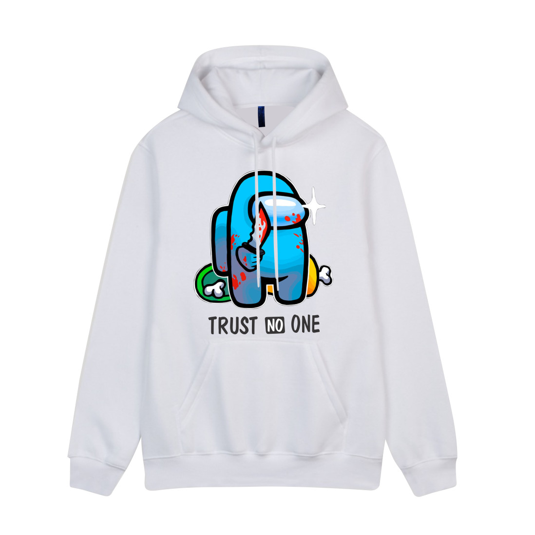 Áo Khoác Hoodie Màu Trắng Hình Xanh Among Us Chất Nỉ Mềm Mịn Dành Cho Cả Nam Và Nữ