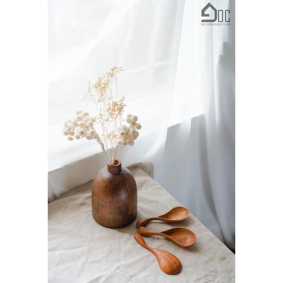 Lọ hoa gỗ, bình hoa gỗ nghệ thuật decor cắm hoa giả, hoa lụa, hoa khô Góc Decor