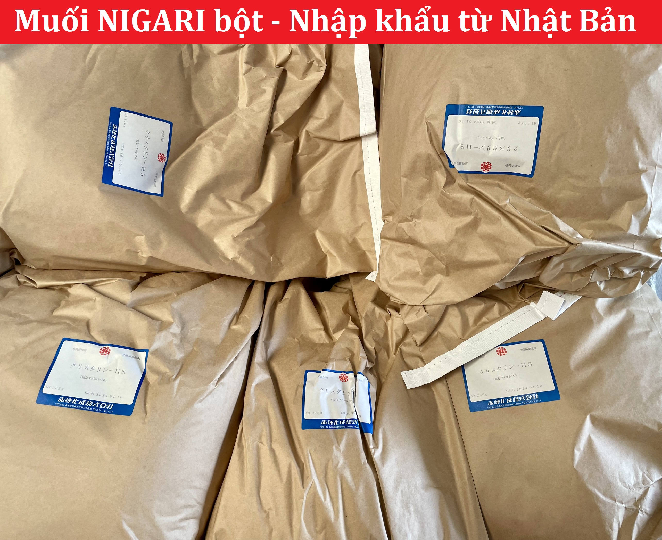 1kg Muối Nigari Nhật Bản tạo đông đậu hũ đậu phụ (chiết từ bao 20kg)