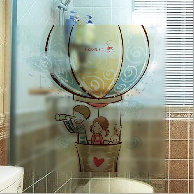 Decal trang trí kính cao cấp mẫu khinh khí cầu