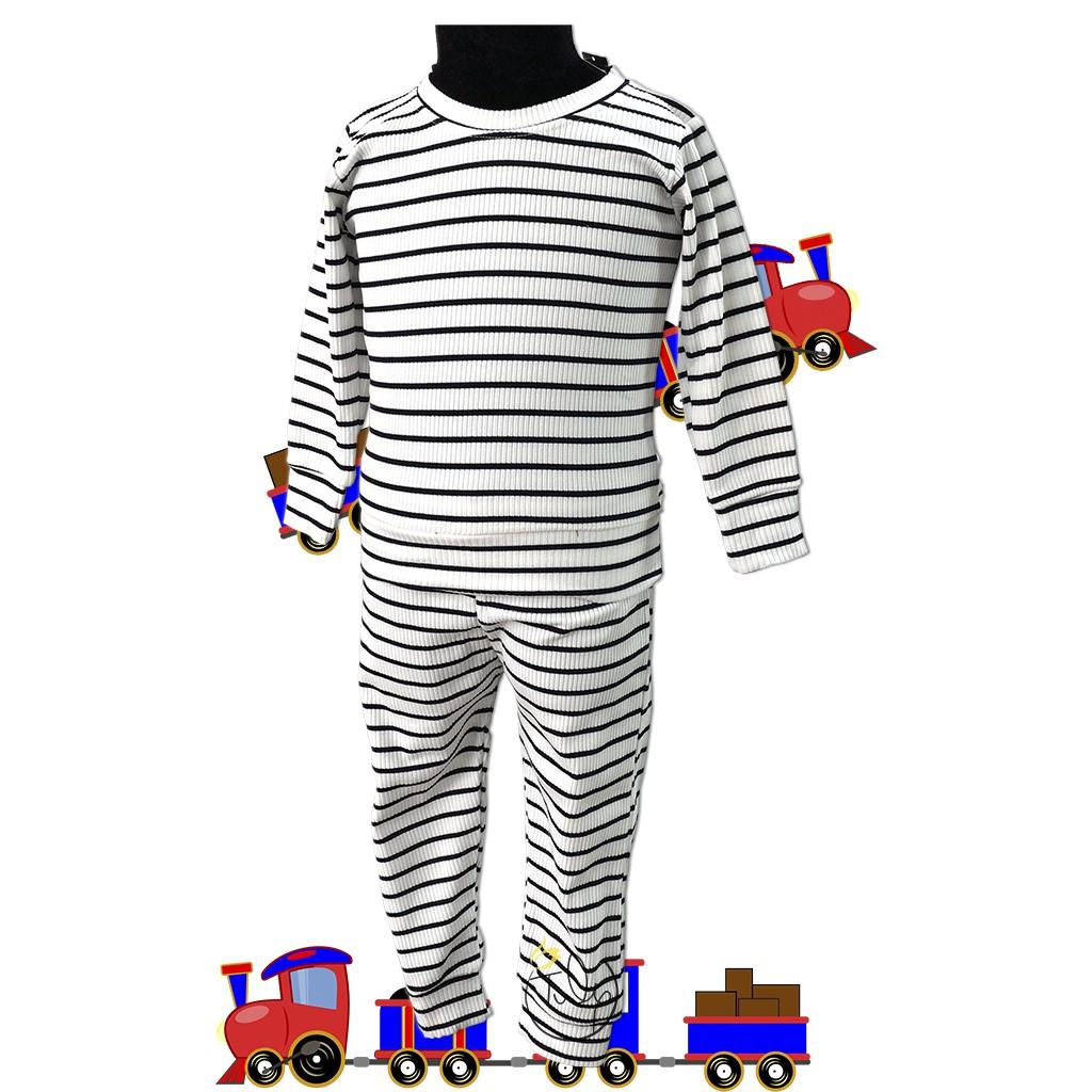 Bộ thun bo gân sọc dài tay cho bé