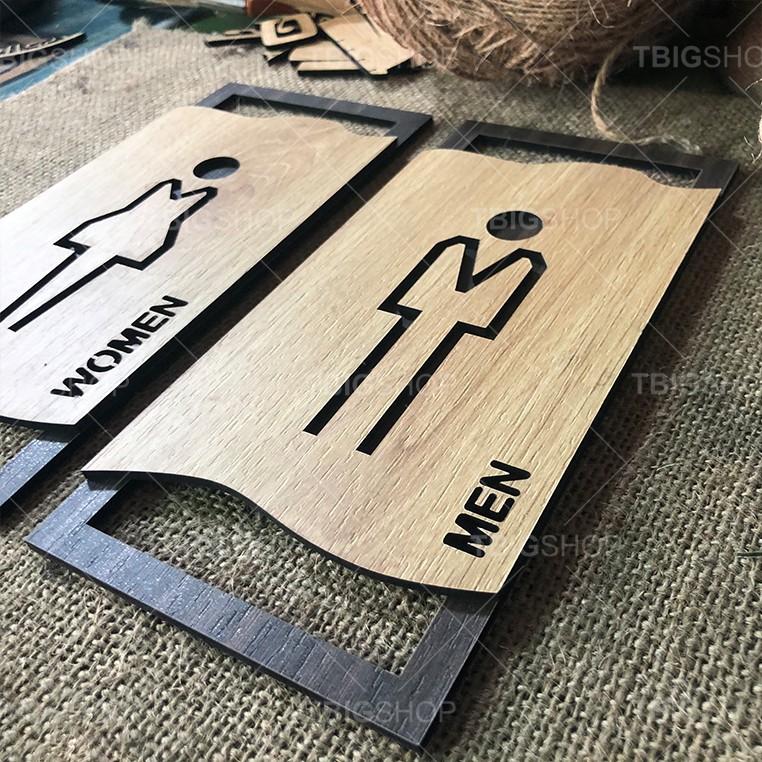 Bộ bảng toilet Man Women dán tường bằng keo 2 mặt