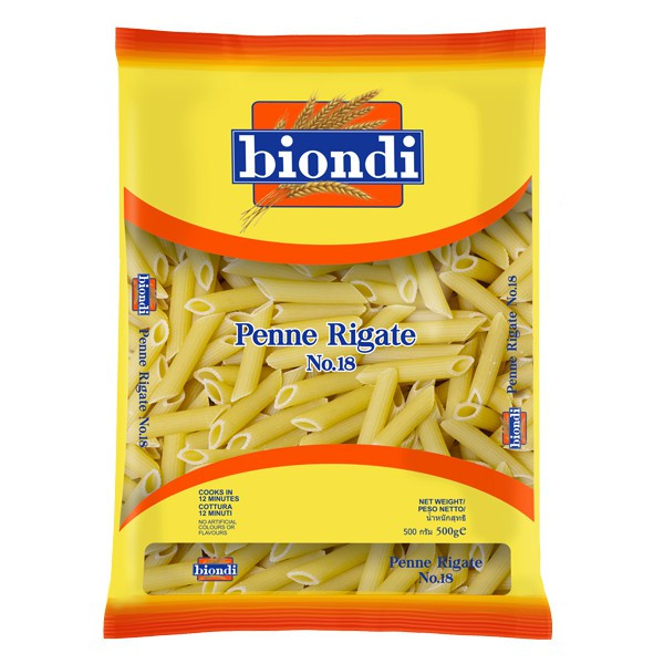 Nui Ống Penne Rigate Số 18 Biondi 500g (Thương Hiệu Úc - SX Thái Lan)