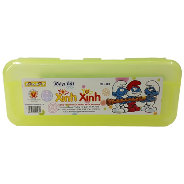 Hộp Bút Nhựa Kid Kit Xinh Xinh DCHS-003 - Màu Vàng