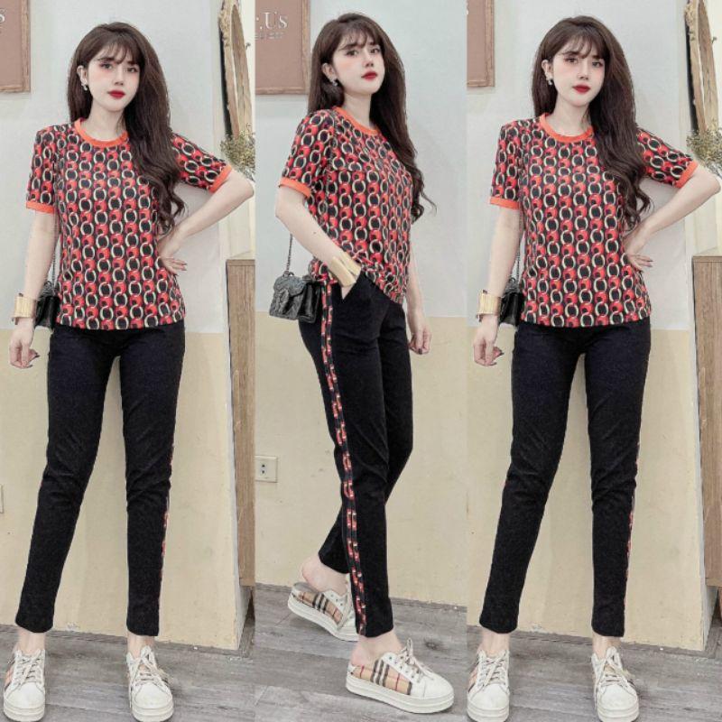 Bộ đồ nữ phối họa tiết mắc xích siêu xinh đẹp