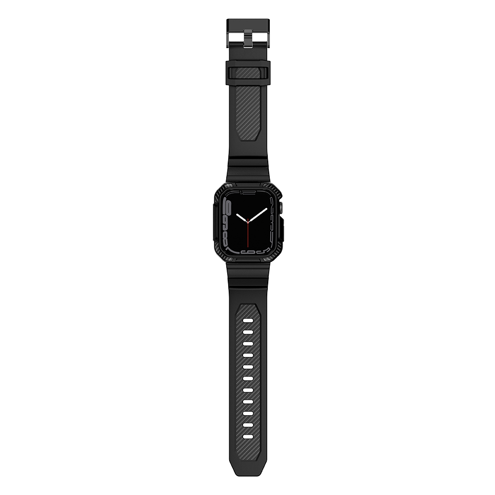 Ốp Case bảo vệ tích hợp dây đeo Vân Carbon cho Apple Watch Series 1/2/3/4/5/6/SE/7/8/9/SE2 Size 38/40/41mm & 42/44/45mm - Hàng Chính Hãng