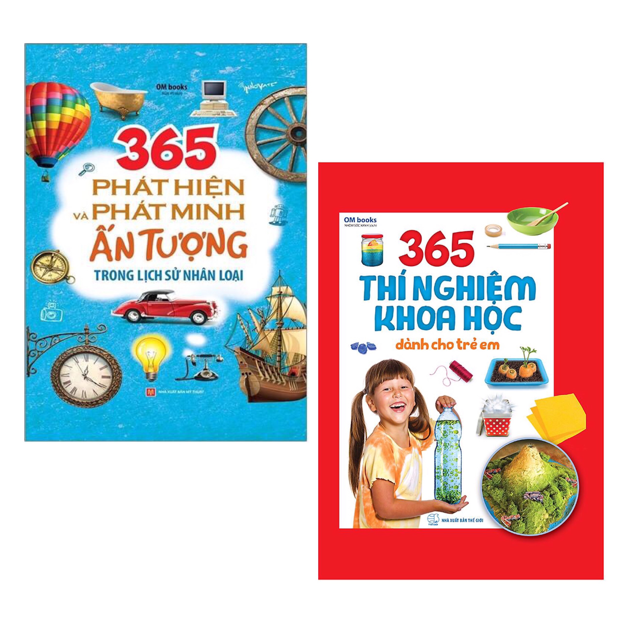 Combo 2 cuốn: 365 Phát Hiện Và Phát Minh Ấn Tượng Trong Lịch Sử Nhân Loại + 365 Thí Nghiệm Khoa Học Dành Cho Trẻ Em