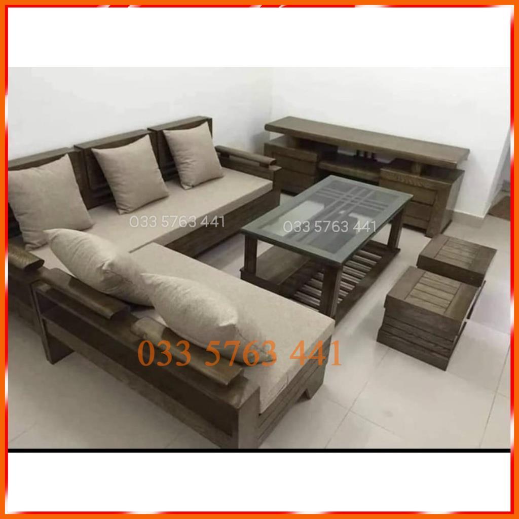 Ghế Sofa gỗ sồi nga 100% rẻ nhất shopee 2m x 1m8 ghế sofa gỗ sa lông gỗ bocghesofa sofa dep ghe sofa go