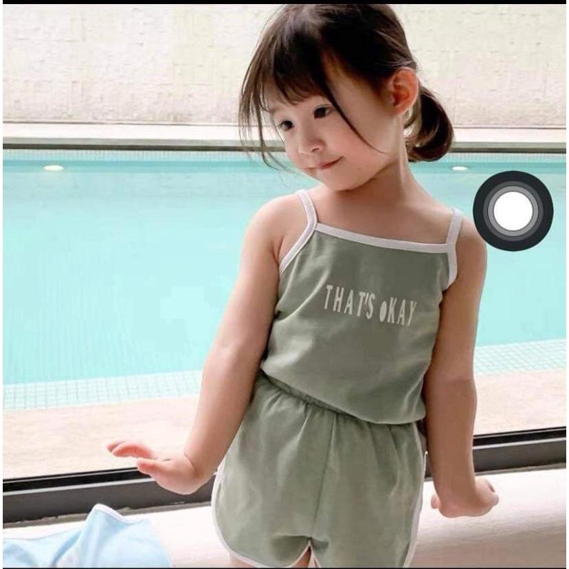 Đồ Bộ Bé Gái 2 Dây Chất Cotton