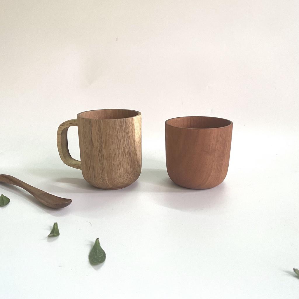 Cốc gỗ/ ly/ Lót ly/ thìa, muỗng gỗ xuất Nhật wooden cups