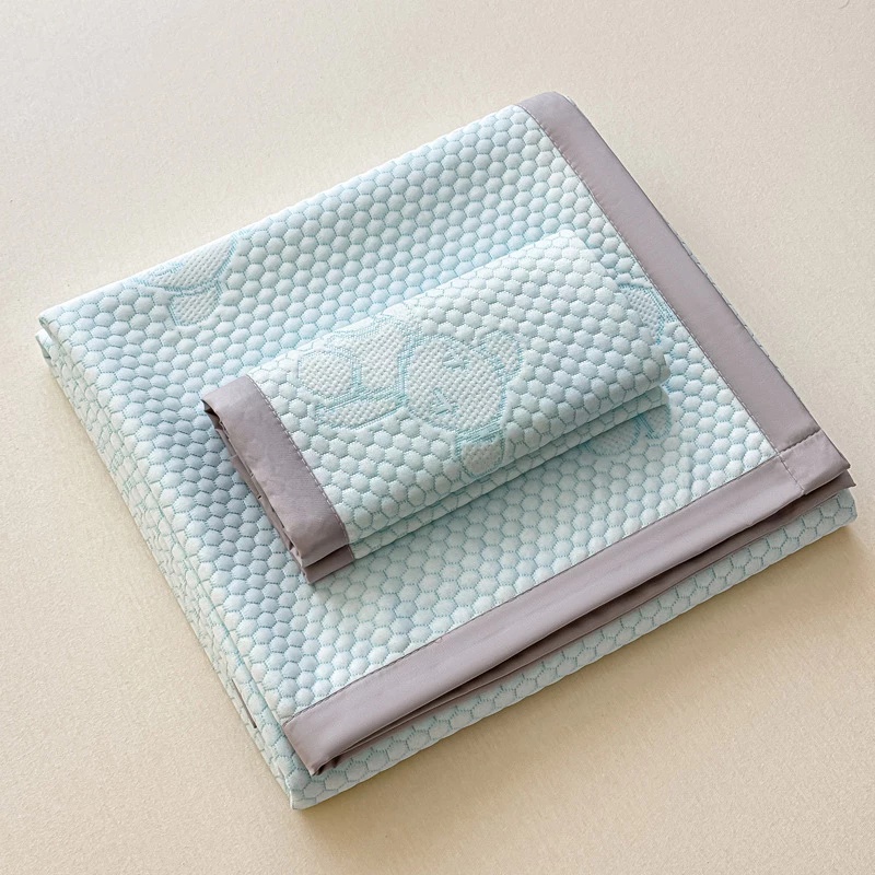 Chiếu Điều Hòa Băng Lạnh Dệt Hoa Văn Từ Sợi Băng Đậu Cảm Giác Mát Lạnh Có Thể Giặt Máy Làm Từ Tencel Mềm Mại
