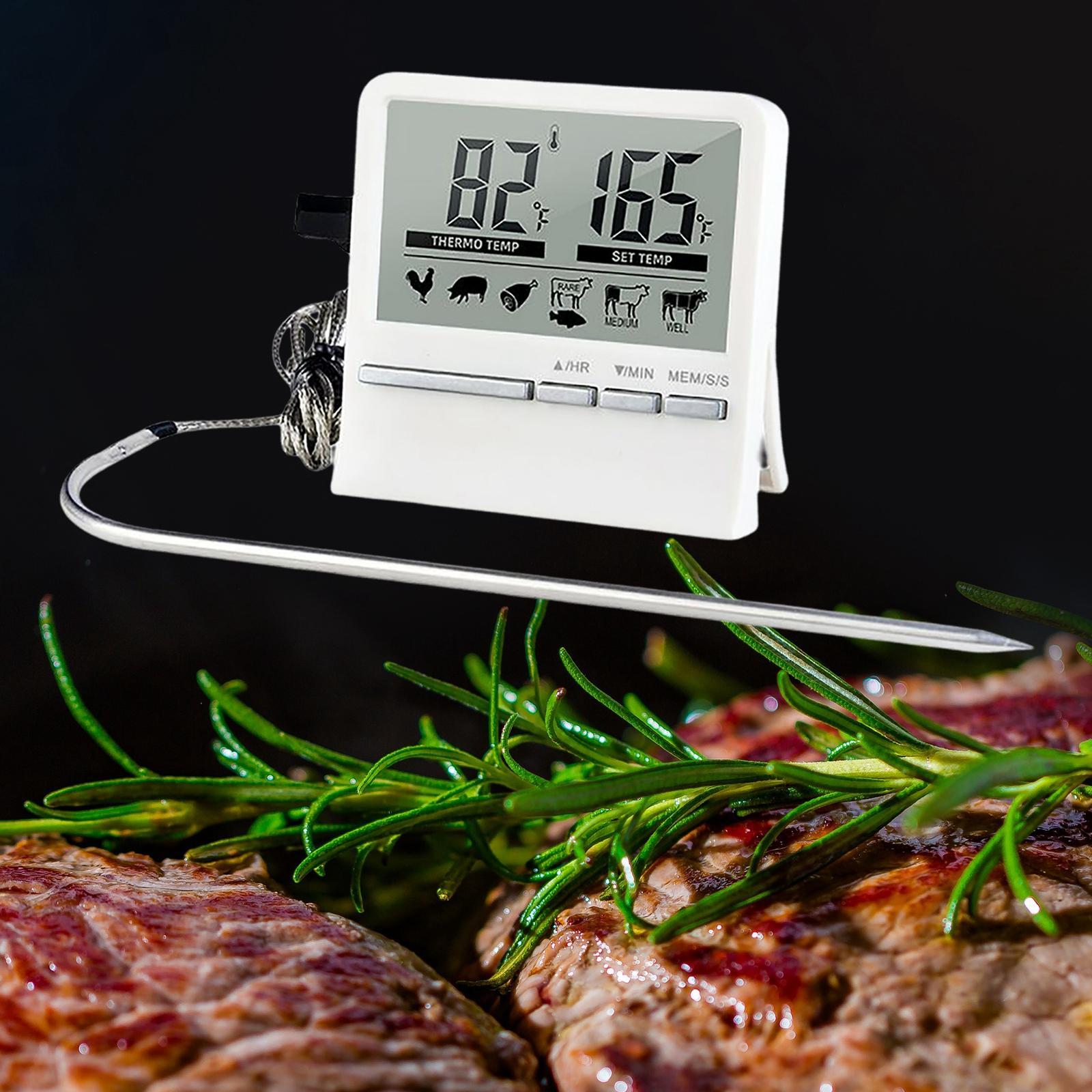 Digital Food Thermometer LCD Display for Outside Grill Kitchen Cooking