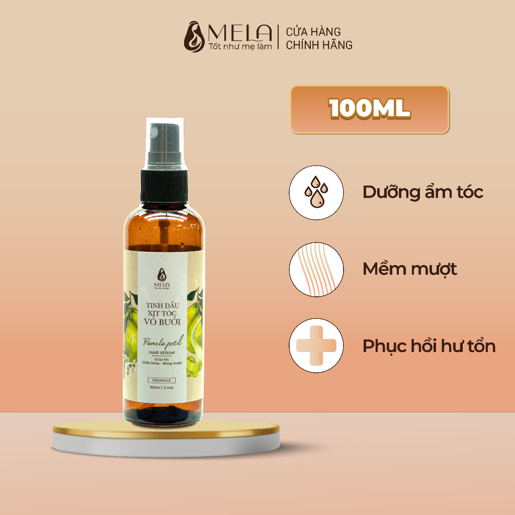 Xịt Dưỡng Tóc Vỏ Bưởi MELA Giúp Mọc Giảm Gãy Rụng Làm Mượt, Serum Tóc Thiên Thiên 100ml - ML04