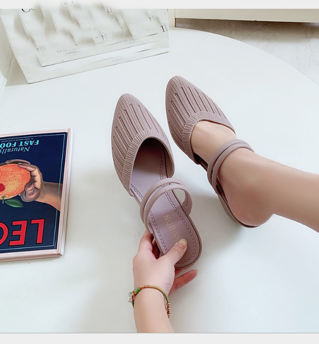 Giầy búp bê hở gót đi 2 kiểu tiện lợi chất nhựa chịu nước trống trượt thời trang dạo phố - đi biển vân sần mầu sắc dễ thương GN07