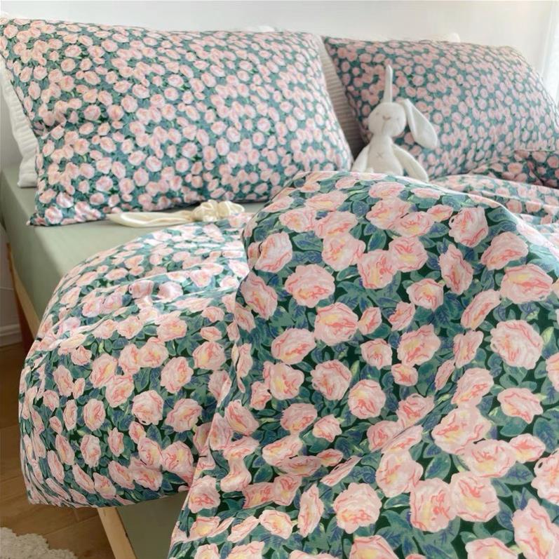 Bộ chăn ga gối Cotton Living 100% Nhànhím_Bedding đủ size giường nệm
