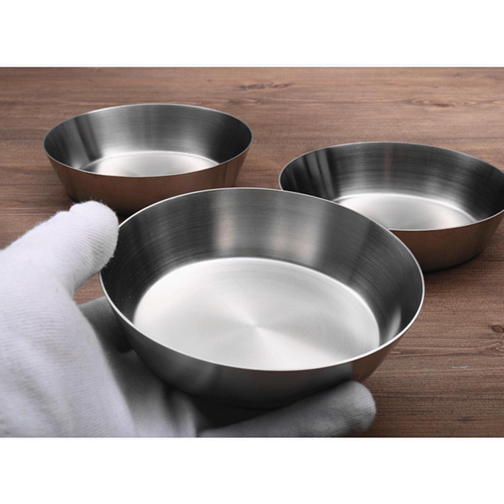 Stainless Steel Korean Tray Fruit Salad Plate Snack Bowl with Cover,Ramen Noodles Menudo Pasta Popcorn Fruit Dessert Serving Dishes