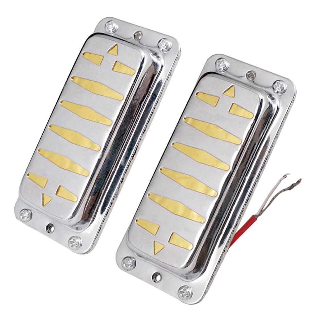 2pcs Silver Electric Guitar Double Coil Humbucker Pickup Neck&Bridge Pickups