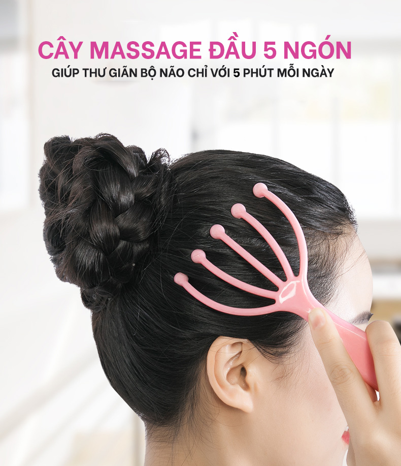 Dụng cụ massage da đầu kích thích mọc tóc giảm đau đầu DCM03 màu ngẫu nhiên