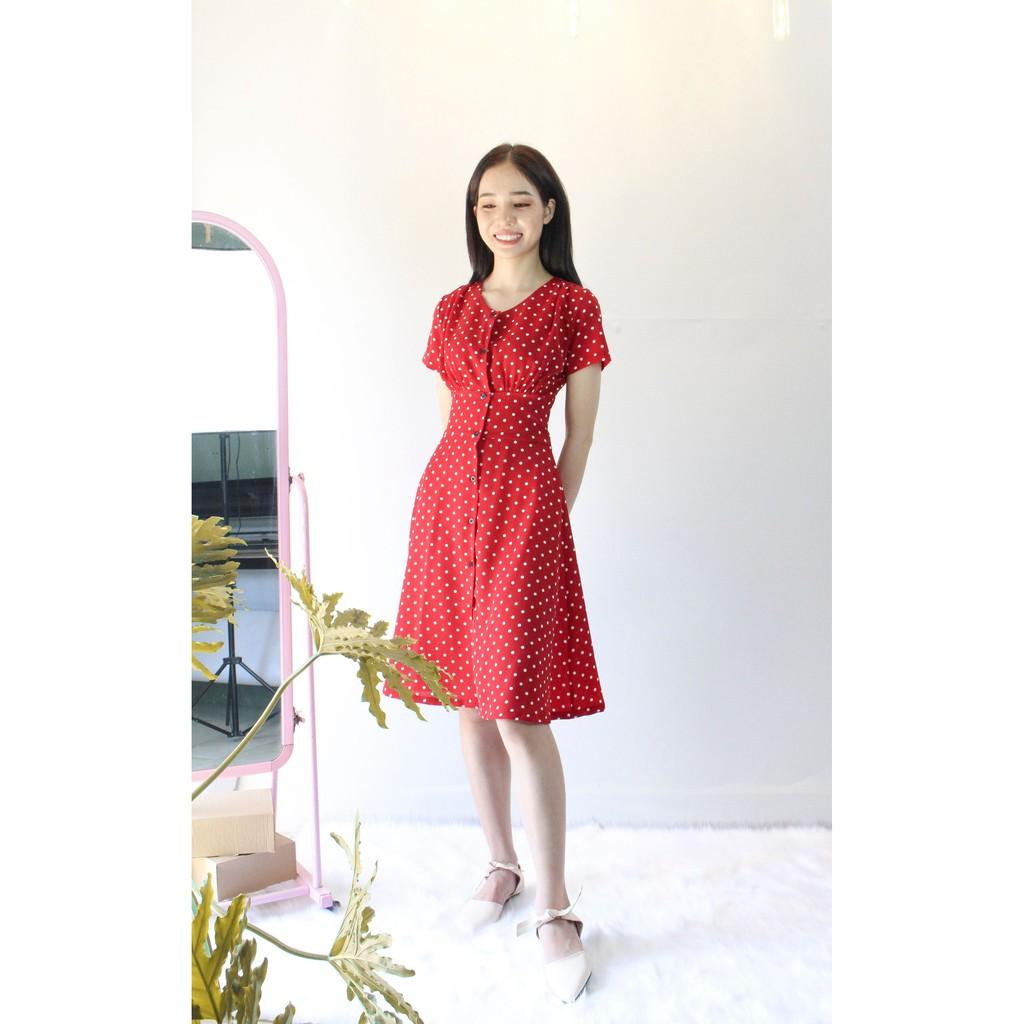 Đầm hoạ tiết chấm bi